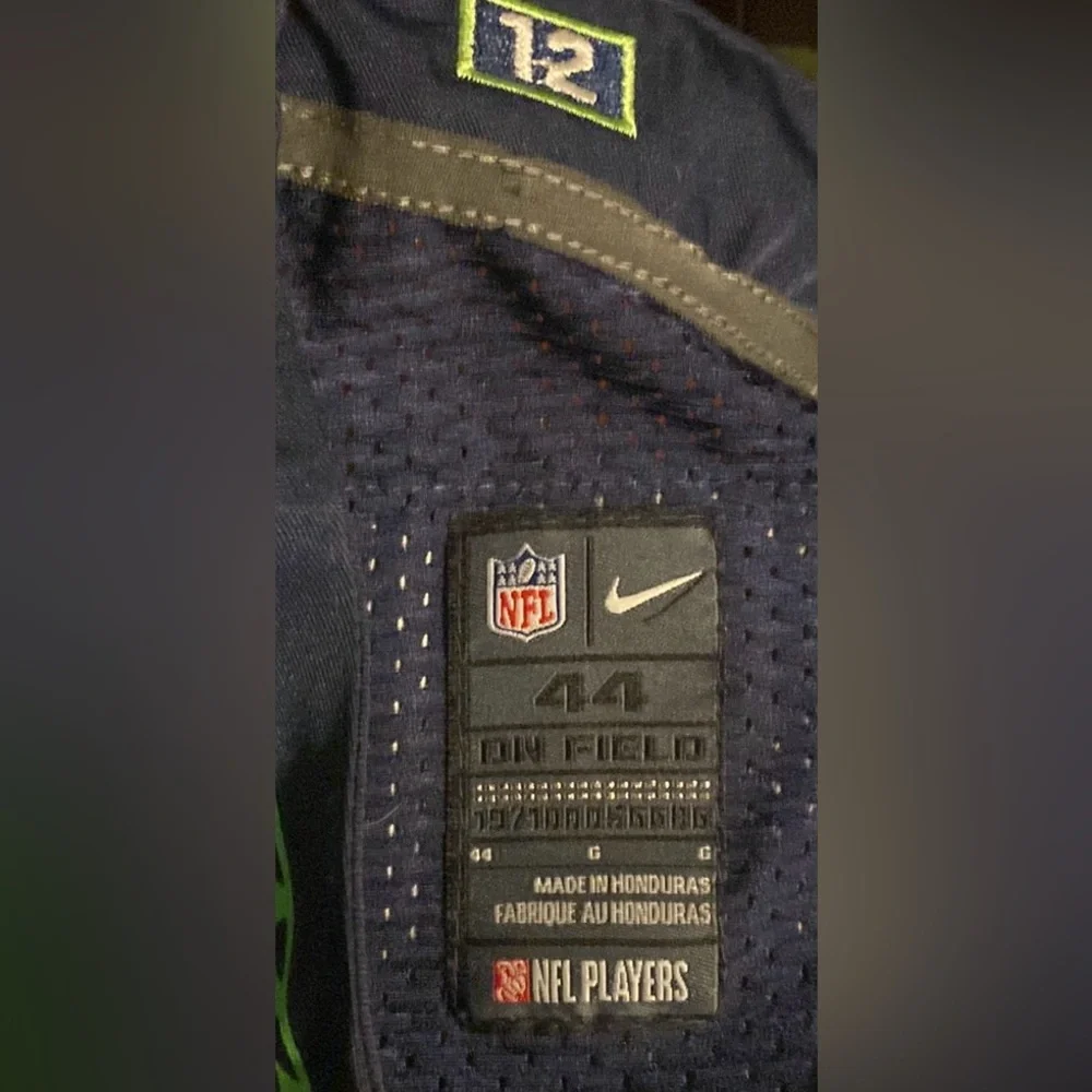Nike NFL Seattle Seahawks On Field Fan #12 Blue Football Jersey Mens Size 44